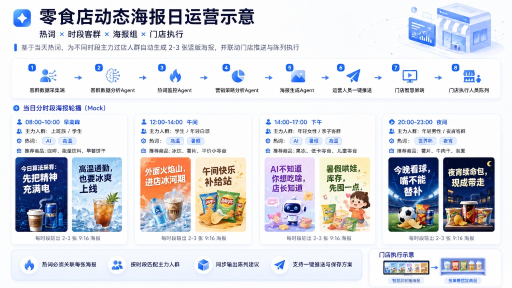 零食店动态海报日运营示意